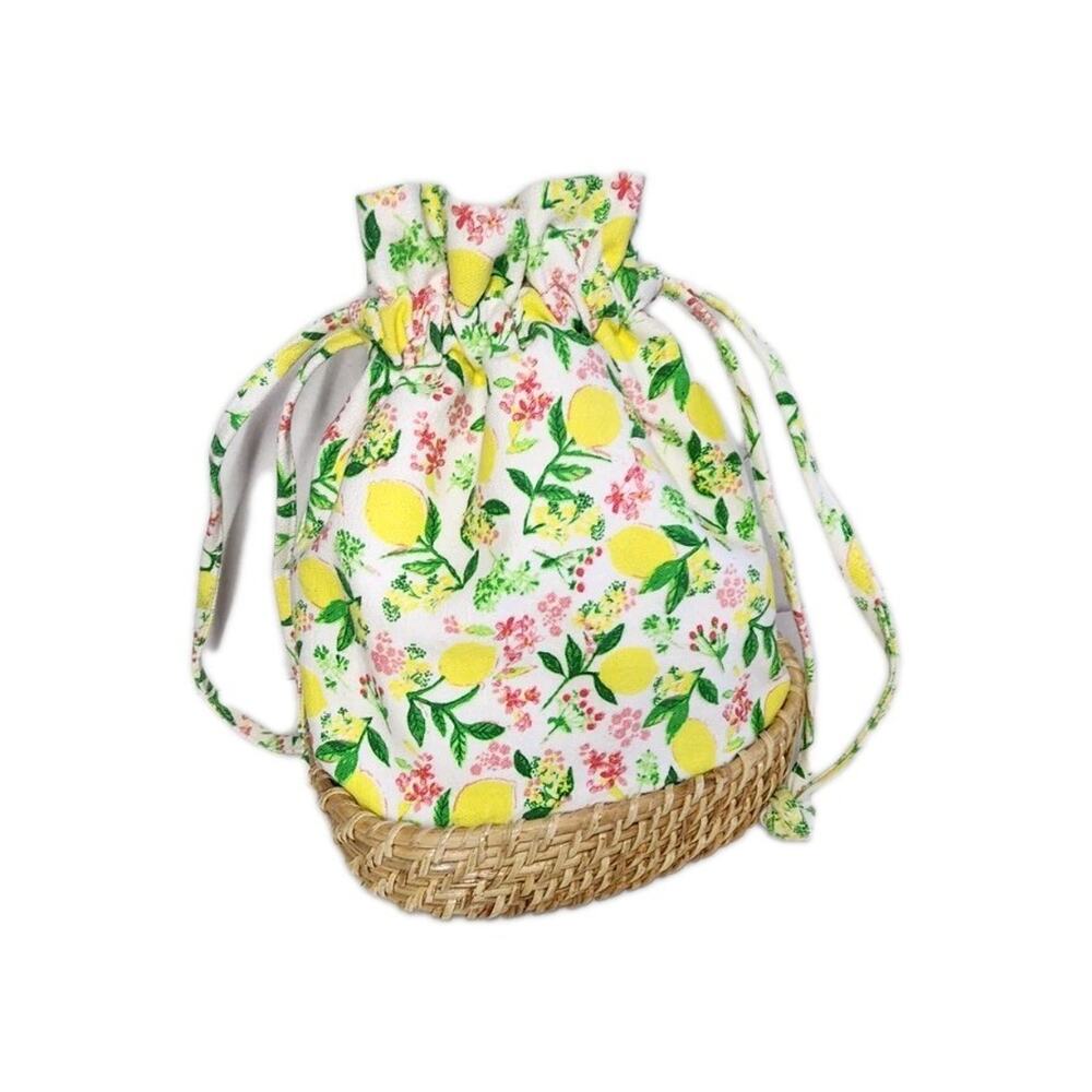 C&C California Rattan Wicker Lemon Printed Canvas… - image 1